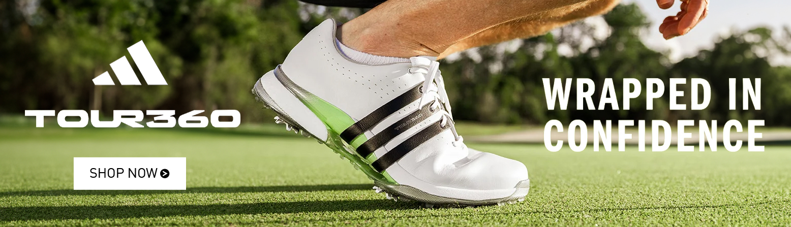 Adidas TOUR 360 Shoes  - New For 2024 - Now Available at Rock Bottom Golf brand page - desktop image