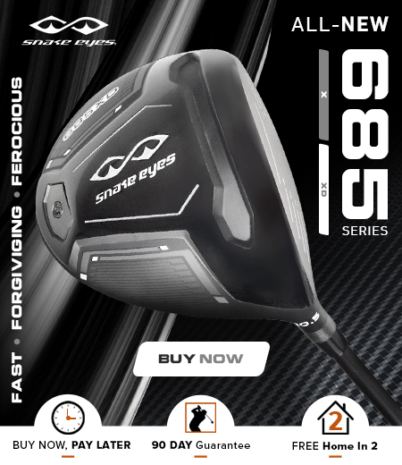 Snake Eyes 685XD Woods Now Available at Rock Bottom Golf brand page - mobile image