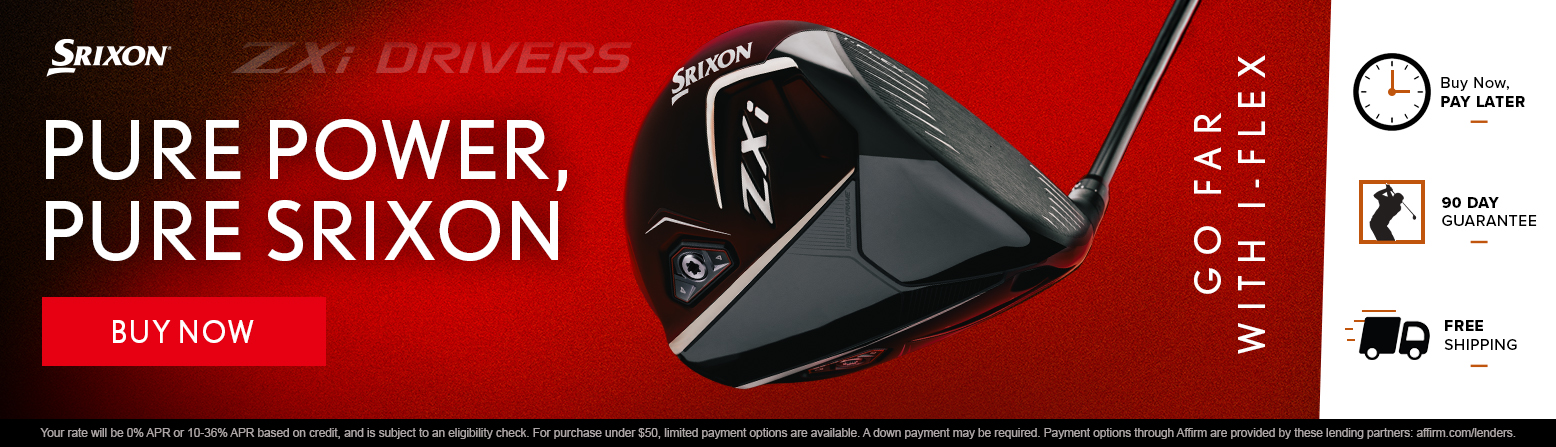 Srixon Golf Clubs at Rock Bottom Golf brand page - desktop image